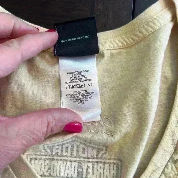 Ladies Harley Davidson Small T Shirt V Neck Chester’s HD Mesa AZ EUC - Picture 4 of 9